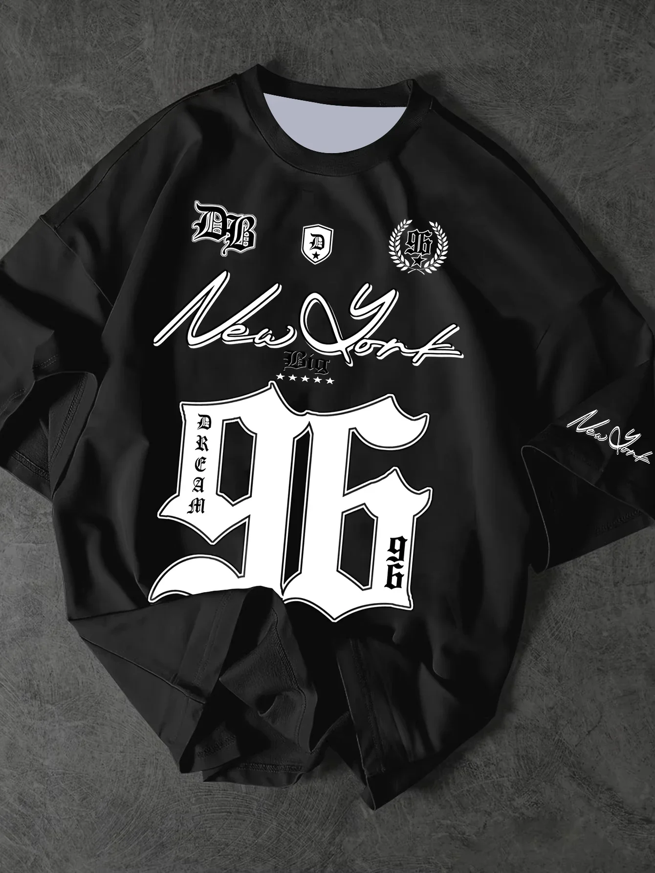 Summer 2025 New Men's New York 96 3d printed digital printed baseball T-shirt, short-sleeved O-neck casual T-shirt, oversized sp