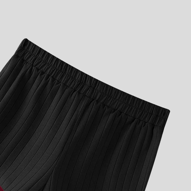Men's Ribbed Athletic Shorts High Waist Contrast Trim Bodybuilding Gym Shorts Summer Quick Dry Workout Short Pants Fitness Short