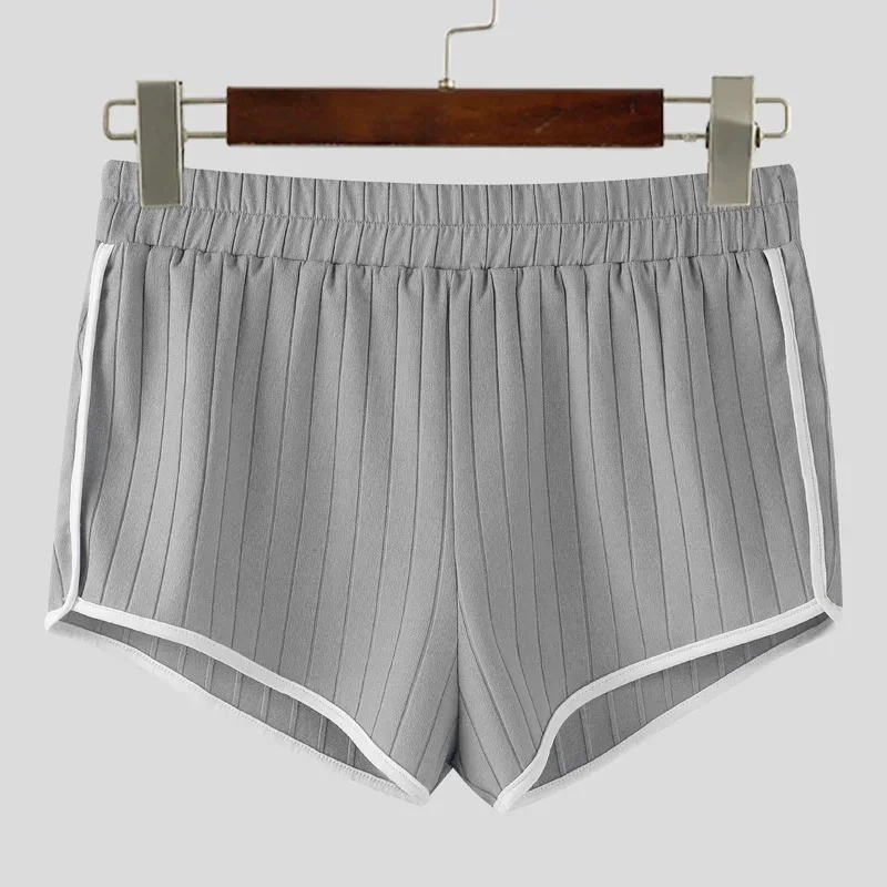Men's Ribbed Athletic Shorts High Waist Contrast Trim Bodybuilding Gym Shorts Summer Quick Dry Workout Short Pants Fitness Short