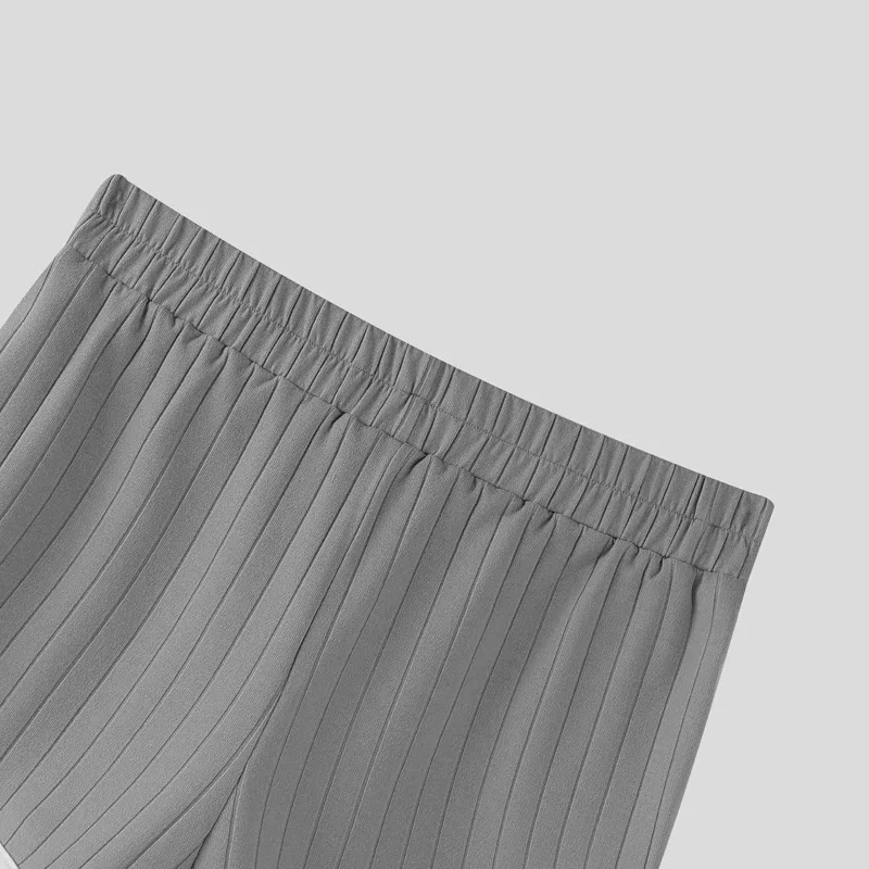 Men's Ribbed Athletic Shorts High Waist Contrast Trim Bodybuilding Gym Shorts Summer Quick Dry Workout Short Pants Fitness Short