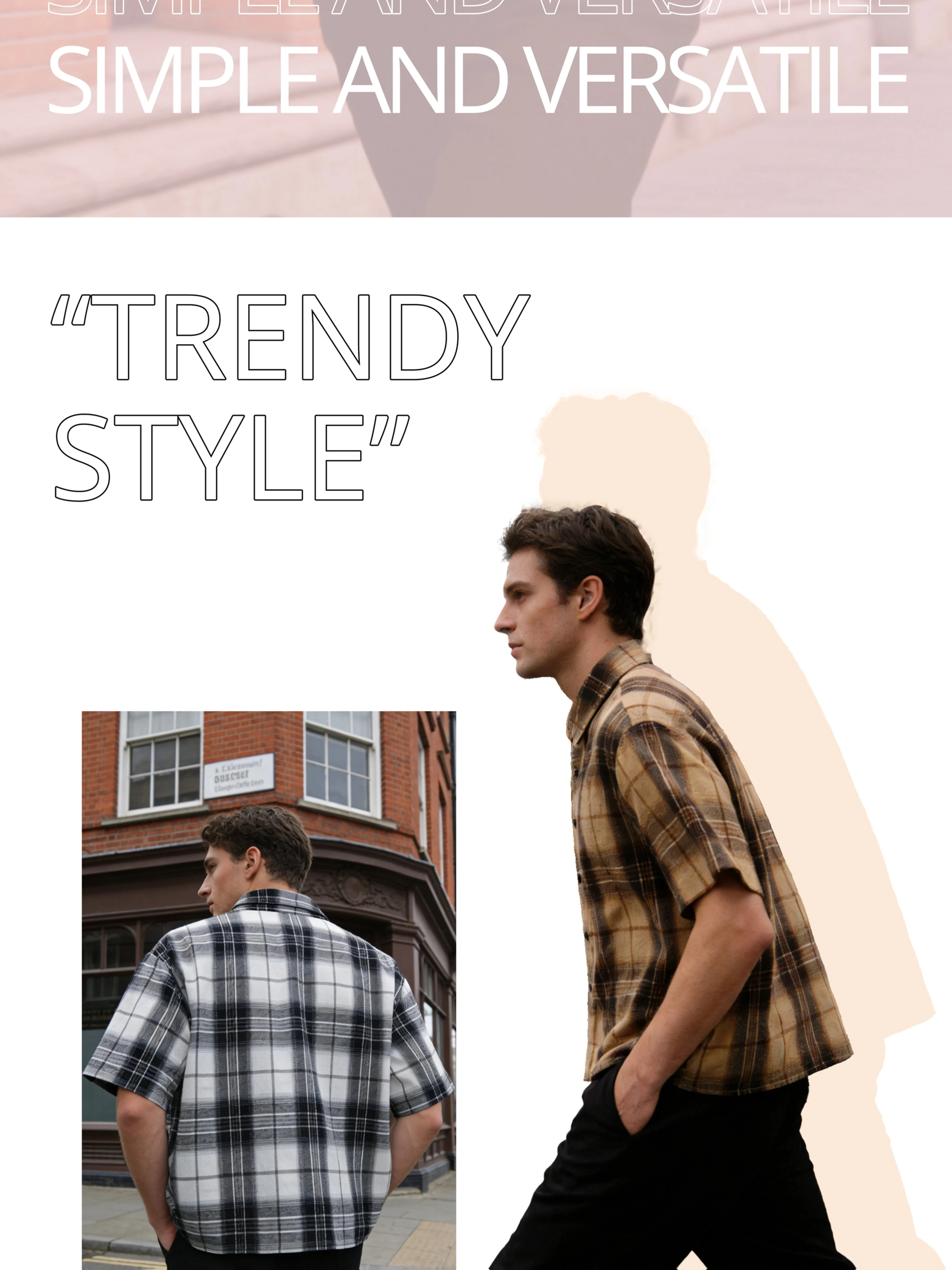 Mens Oversized Checkered Short Sleeve Shirts, Classic Black White Grid Plaid Lapel Casual Button Up Shirt Hip Hop Vintage Daily