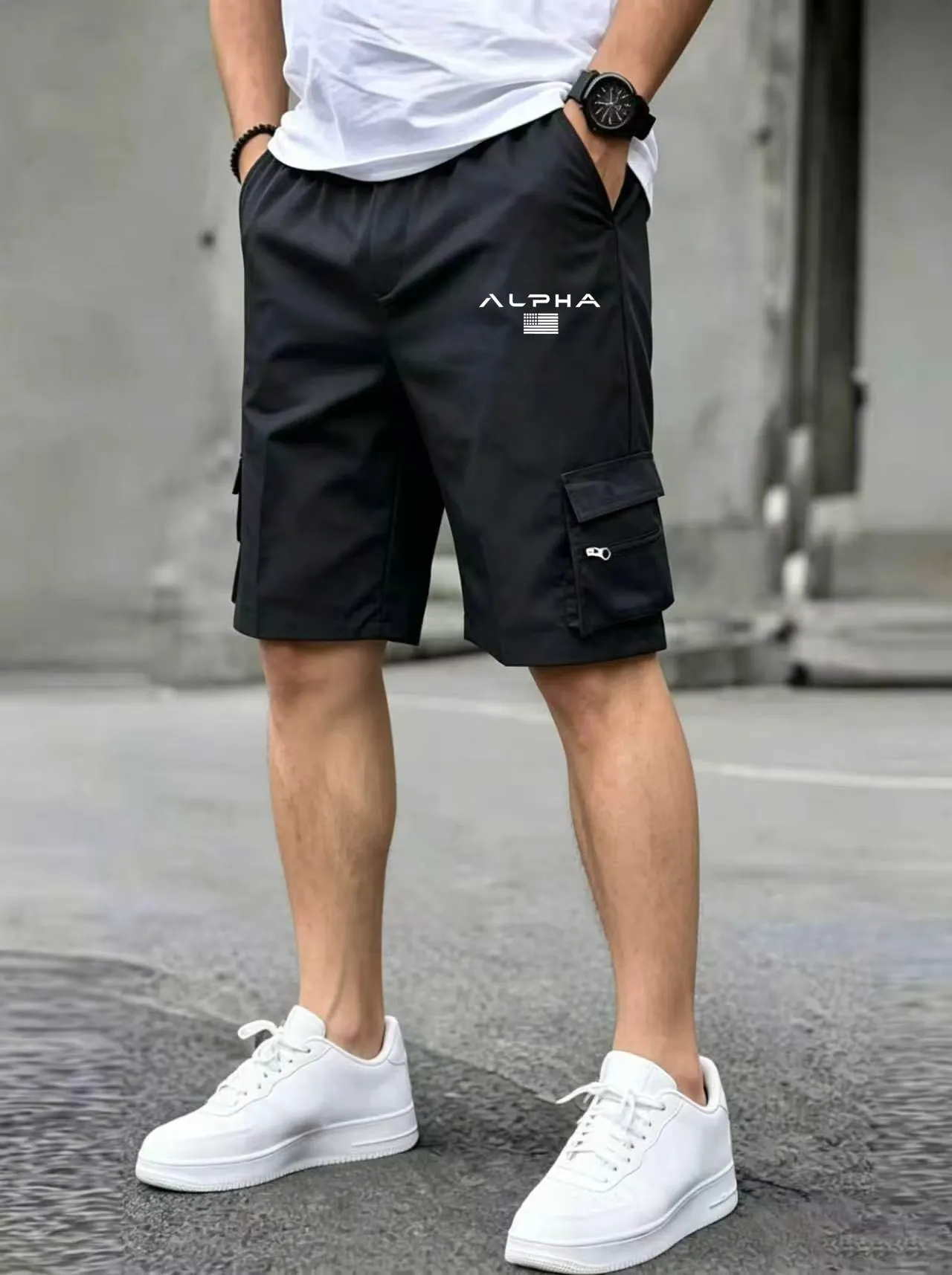 American Flag Printed Cargo Shorts Independence Day Eagle Shorts Summer Cargo Work Camping Multi-pocket Short Pants Streetwear