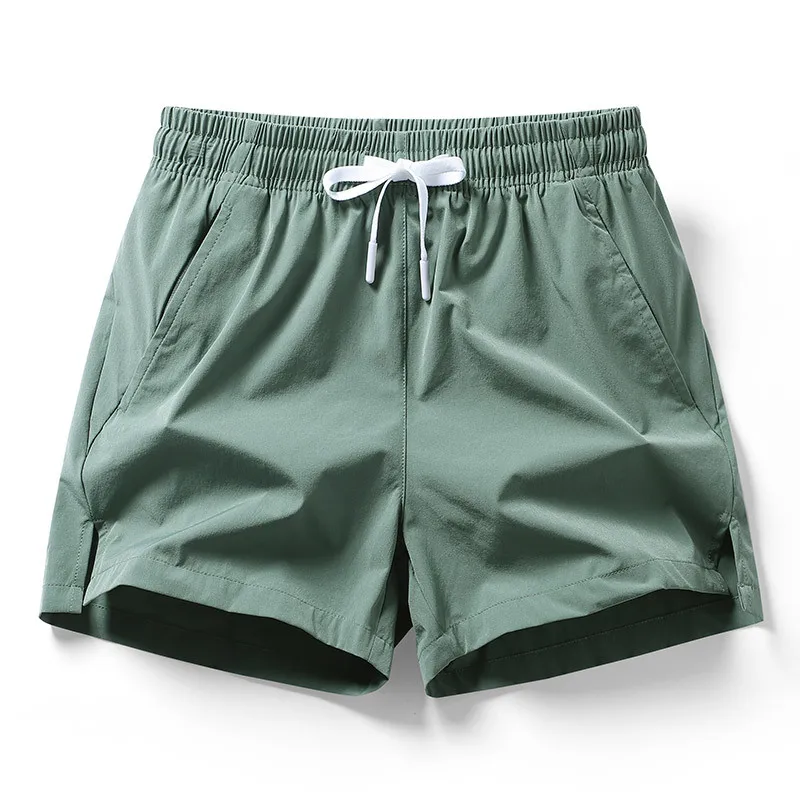 2026 New Summer Men's Sports and Leisure Shorts with Pockets, Solid Color, Lightweight, Suitable for Jogging and Beach Wear