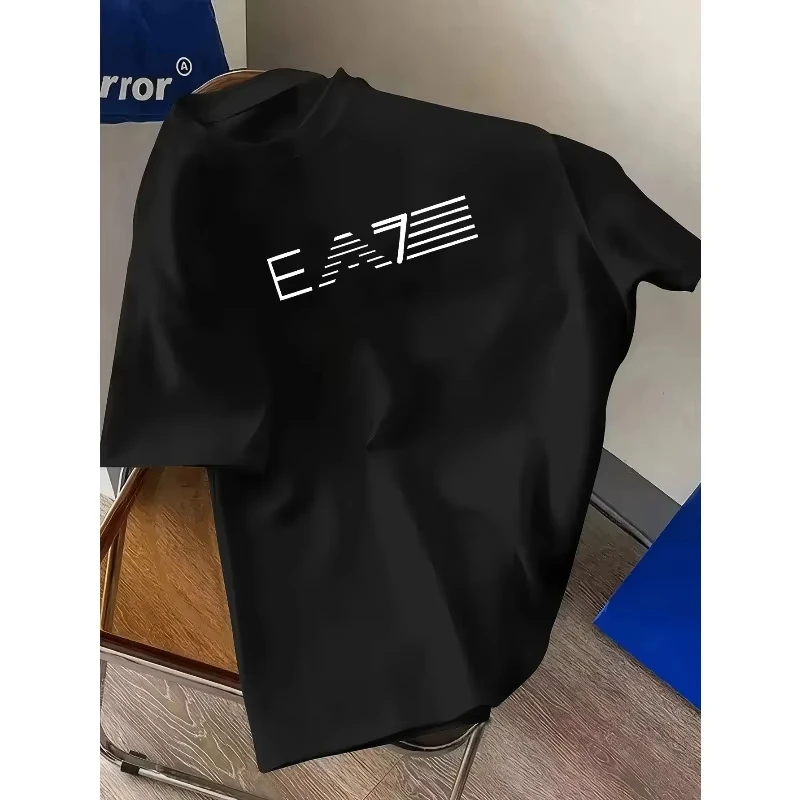 Summer new product printed men's round-neck pure cotton trendy short-sleeved T-shirt which is comfortable fashionable versatile
