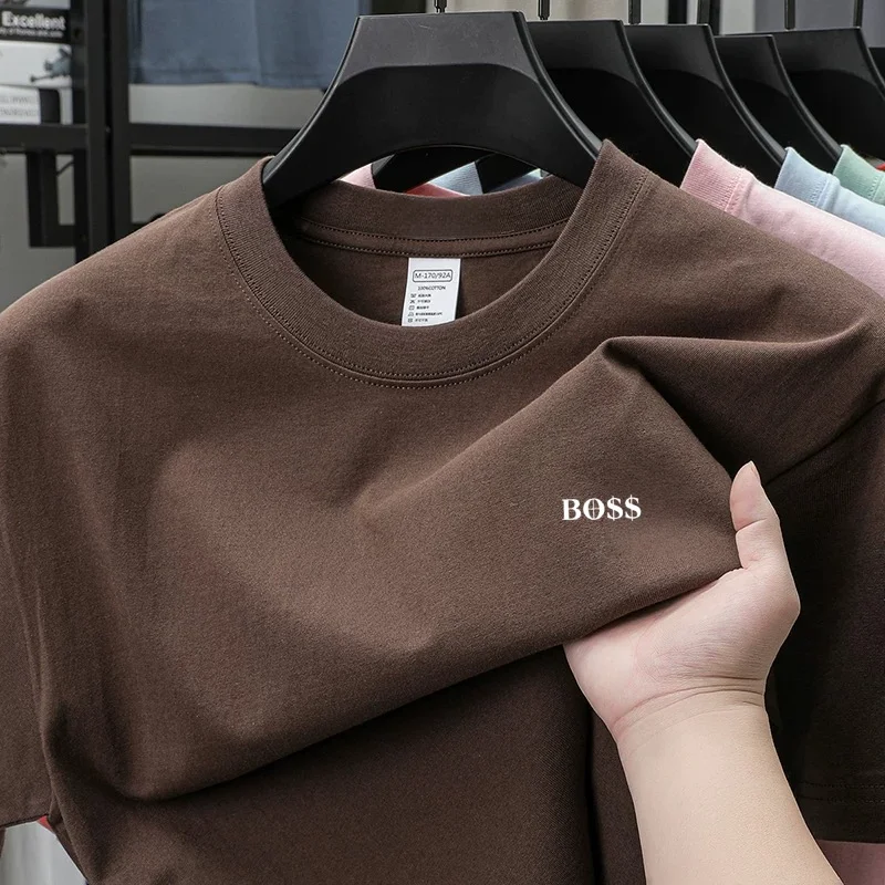 High end brand round neck short sleeved T-shirt print letters men's 2026 summer new casual breathable T-shirt