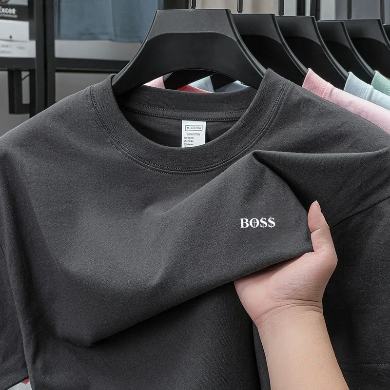 High end brand round neck short sleeved T-shirt print letters men's 2026 summer new casual breathable T-shirt