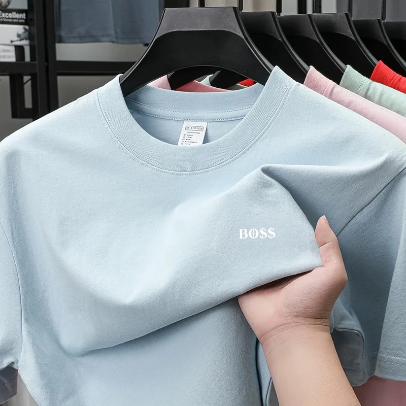 High end brand round neck short sleeved T-shirt print letters men's 2026 summer new casual breathable T-shirt