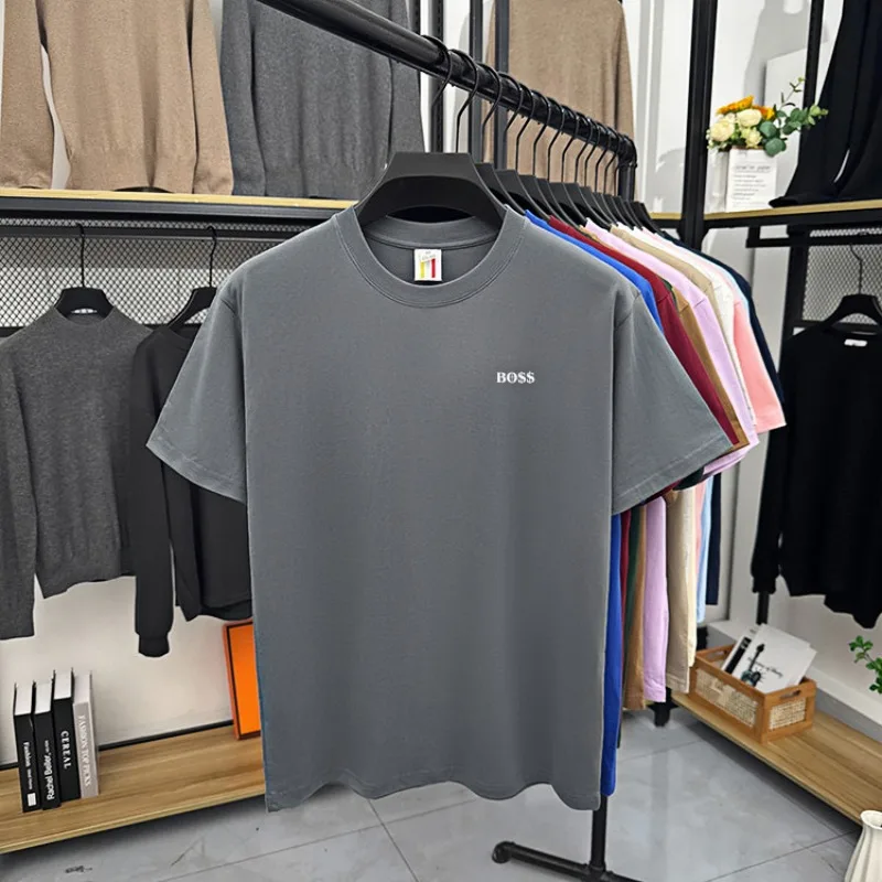 High end brand round neck short sleeved T-shirt print letters men's 2026 summer new casual breathable T-shirt