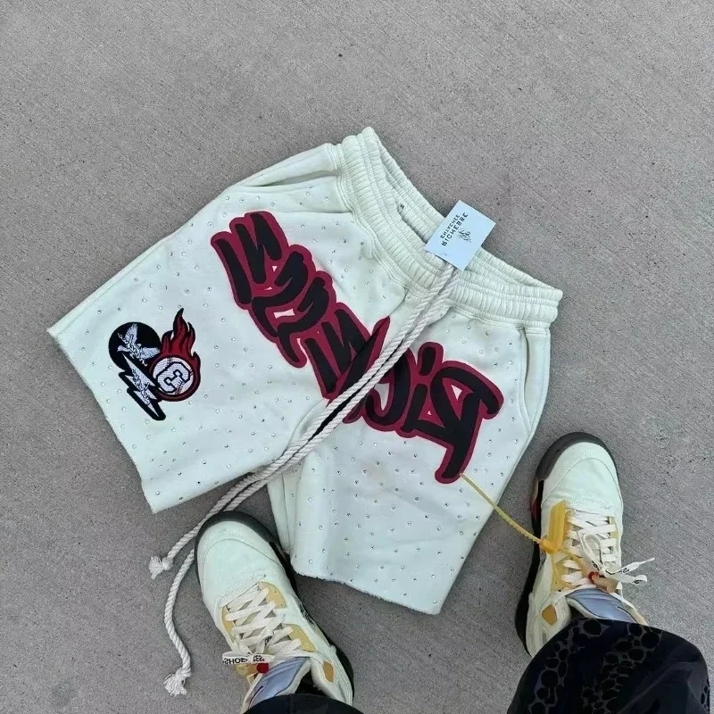 2026 Harajuku Men's Shorts Letter-printed Sweatpants Fashion Quick-drying Shorts Street Hip Hop Breat Y2K