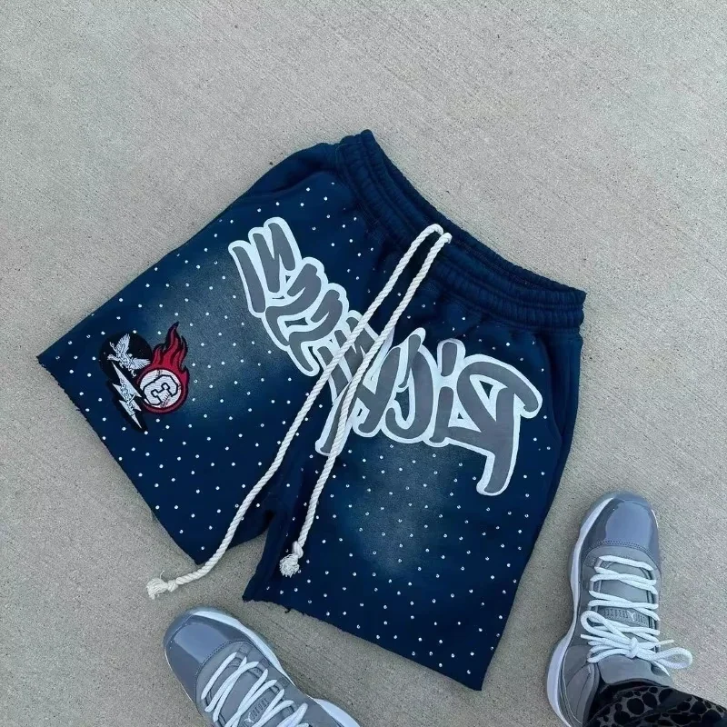 2026 Harajuku Men's Shorts Letter-printed Sweatpants Fashion Quick-drying Shorts Street Hip Hop Breat Y2K