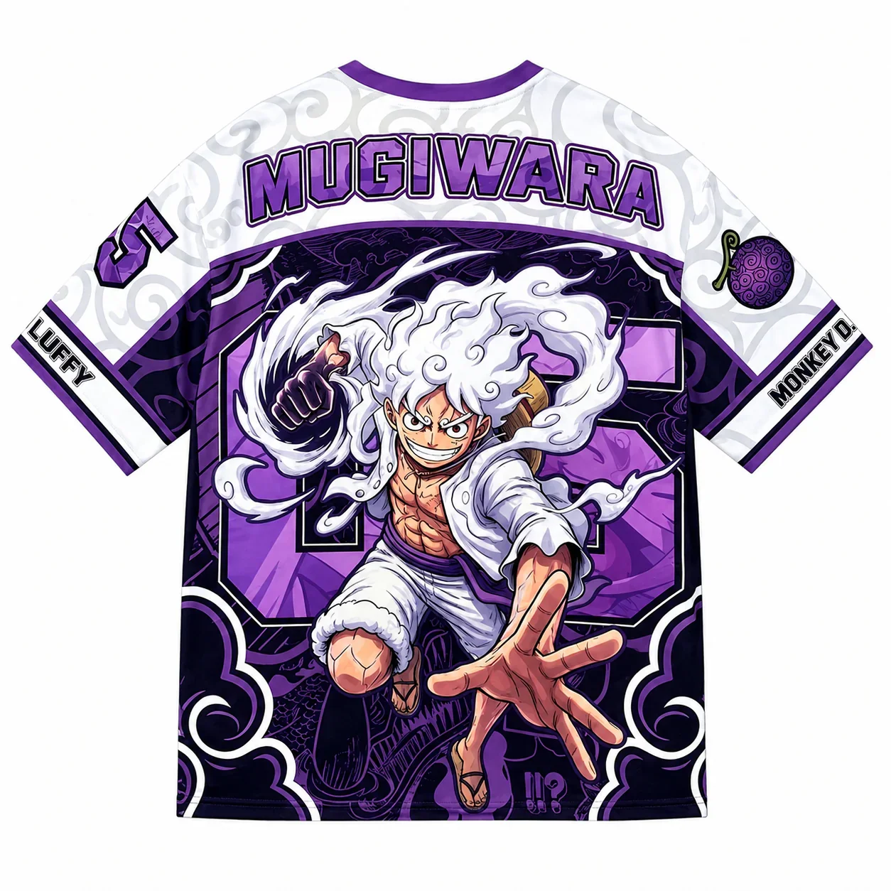 Monkey D. Luffy 5th gear Oversized Jersey One Piece Graphic T-shirt Summer Sports Leisure Men's T-Shirt Clothing Tee Woman 