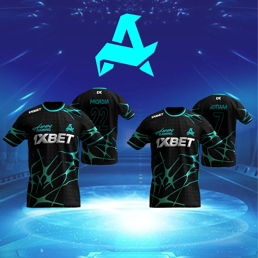Aurora Gaming E-sports Club New Summer Uniforms CS2 ESL Pro League Training Jerseys Player Customized T-shirts Boys Gifts Tops