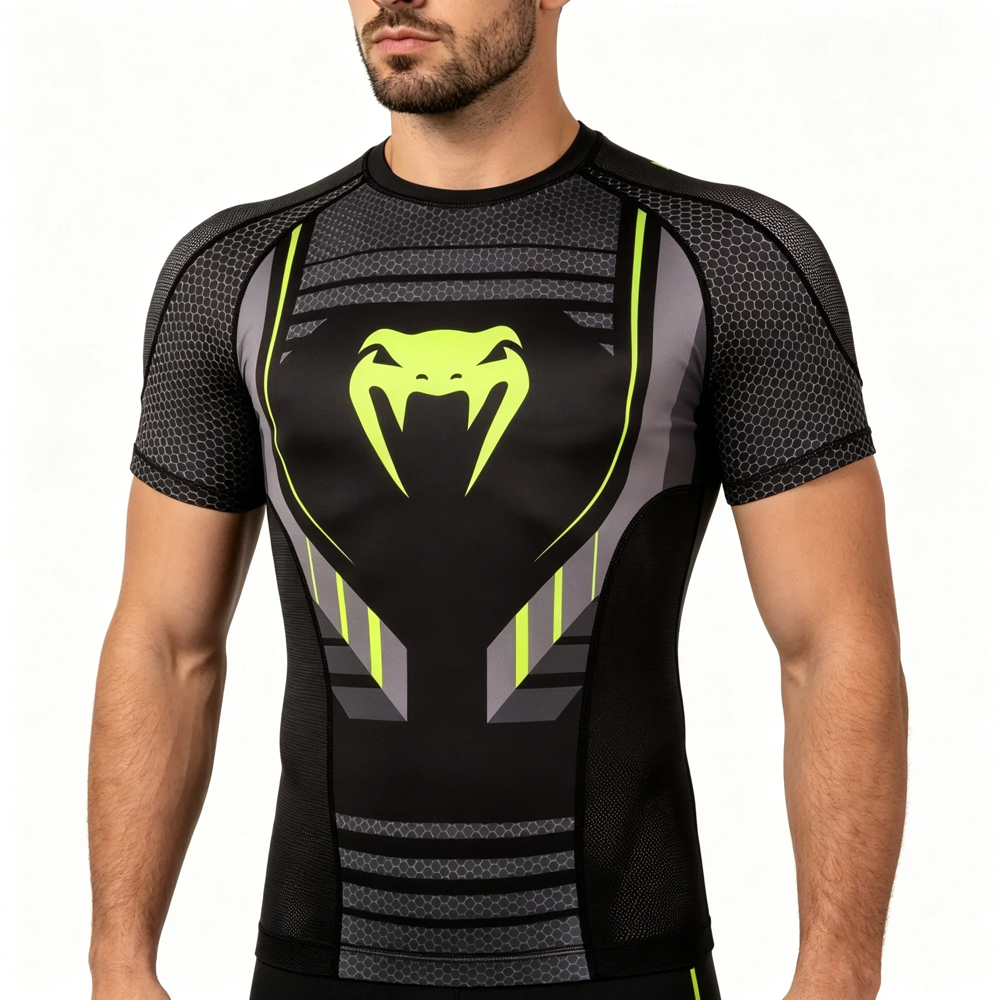 2026 Summer Men's Sports Compression Short-sleeve T-shirt Quick-dry Breathable Gym Training Top