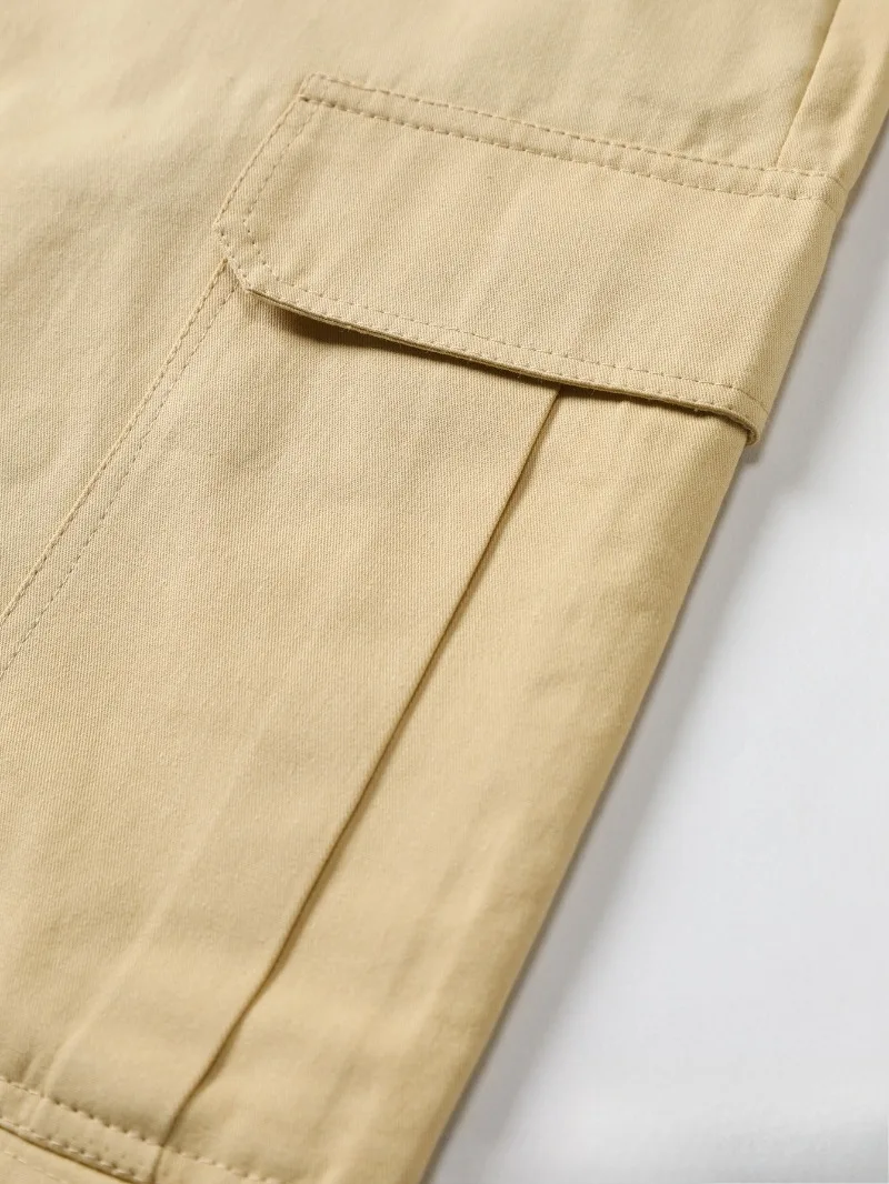 Summer Casual Cargo Shorts Men's Jogging Climbing Sports Short Elastic Waist Solid Color Male Jogger Work Hiking Shorts