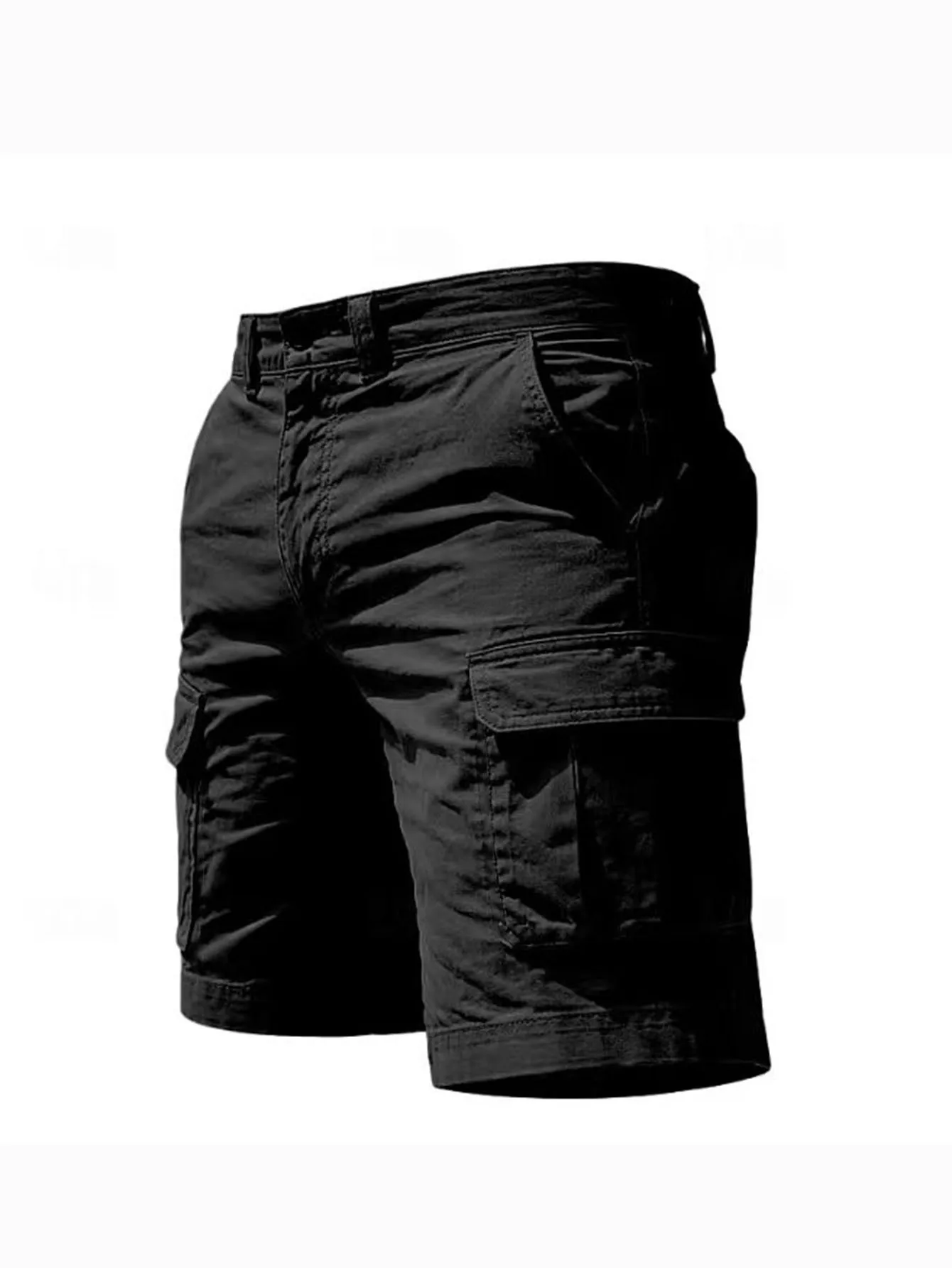 Summer Casual Cargo Shorts Men's Jogging Climbing Sports Short Elastic Waist Solid Color Male Jogger Work Hiking Shorts