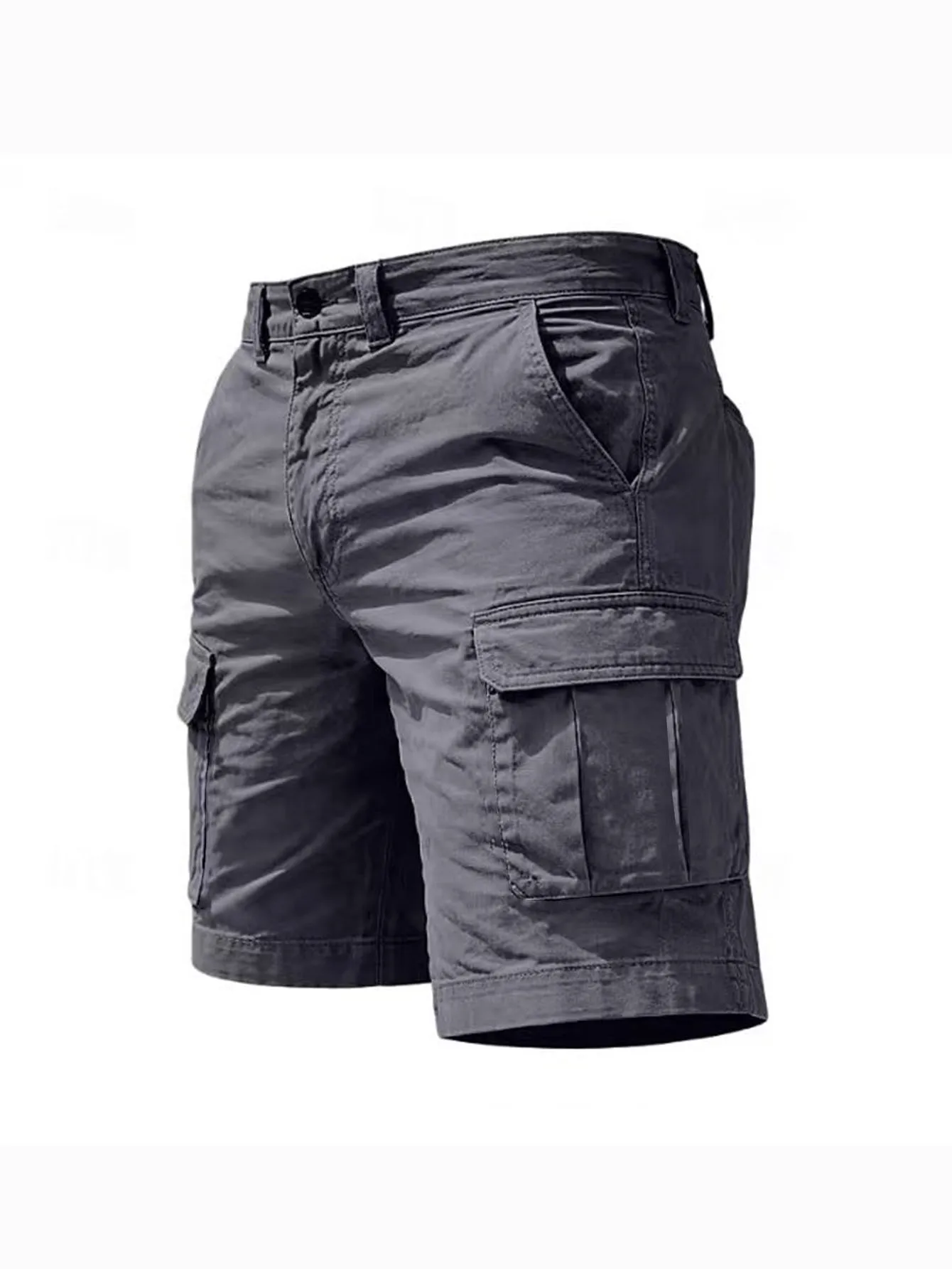 Summer Casual Cargo Shorts Men's Jogging Climbing Sports Short Elastic Waist Solid Color Male Jogger Work Hiking Shorts
