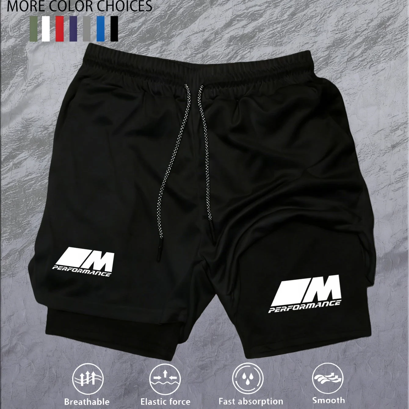2026New Men's Fitness Training Shorts Summer 2 In 1 Quick Dry Gym Beach Running Double-deck Shorts Outdoor Sportswear Men shorts