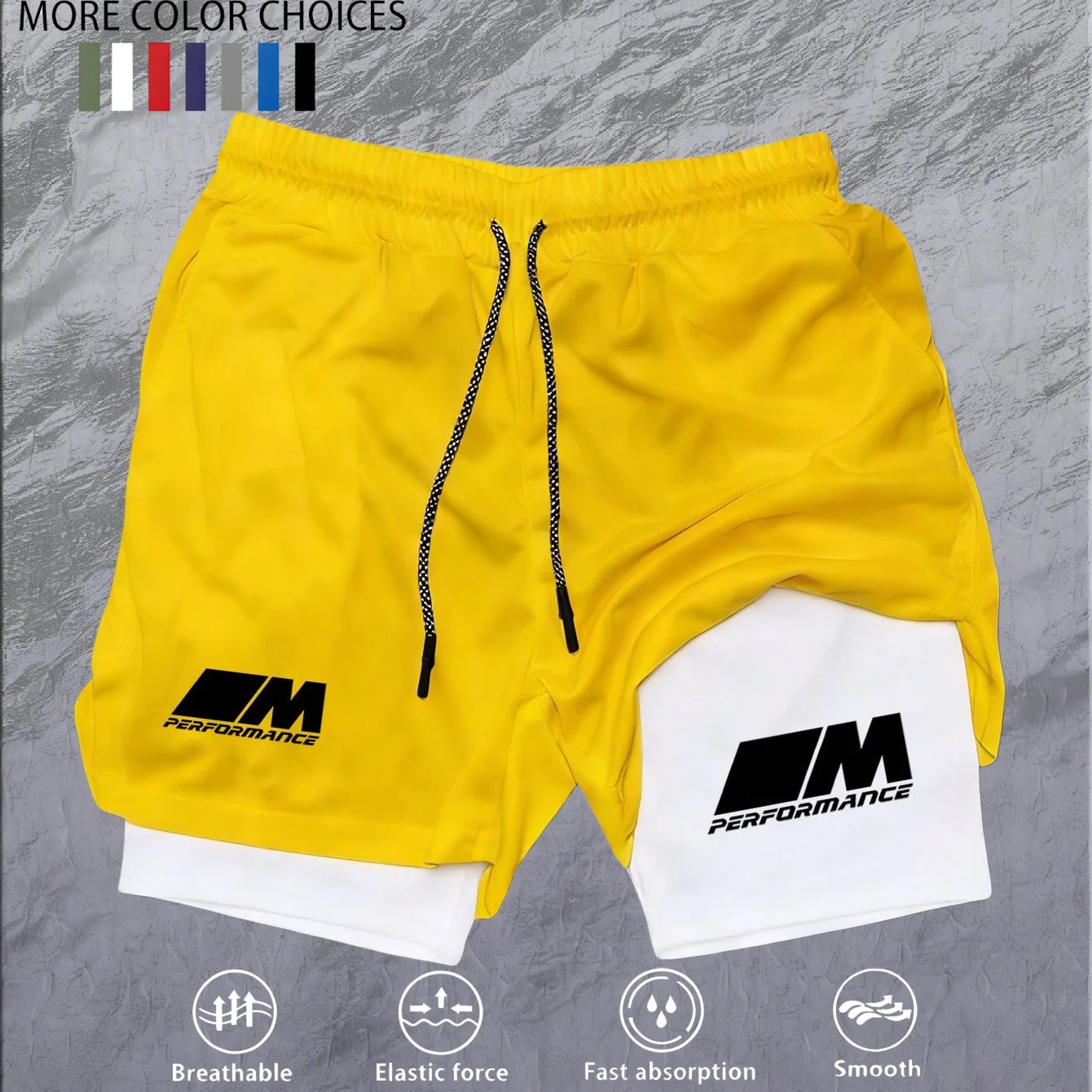 2026New Men's Fitness Training Shorts Summer 2 In 1 Quick Dry Gym Beach Running Double-deck Shorts Outdoor Sportswear Men shorts
