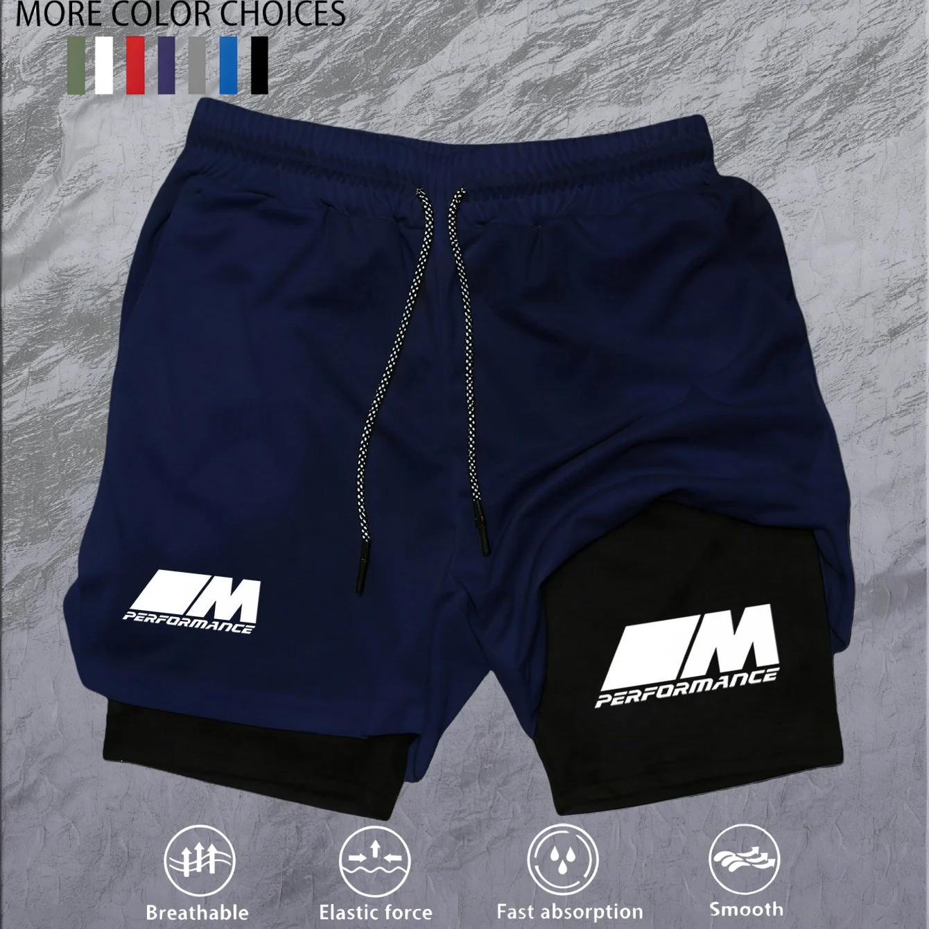 2026New Men's Fitness Training Shorts Summer 2 In 1 Quick Dry Gym Beach Running Double-deck Shorts Outdoor Sportswear Men shorts