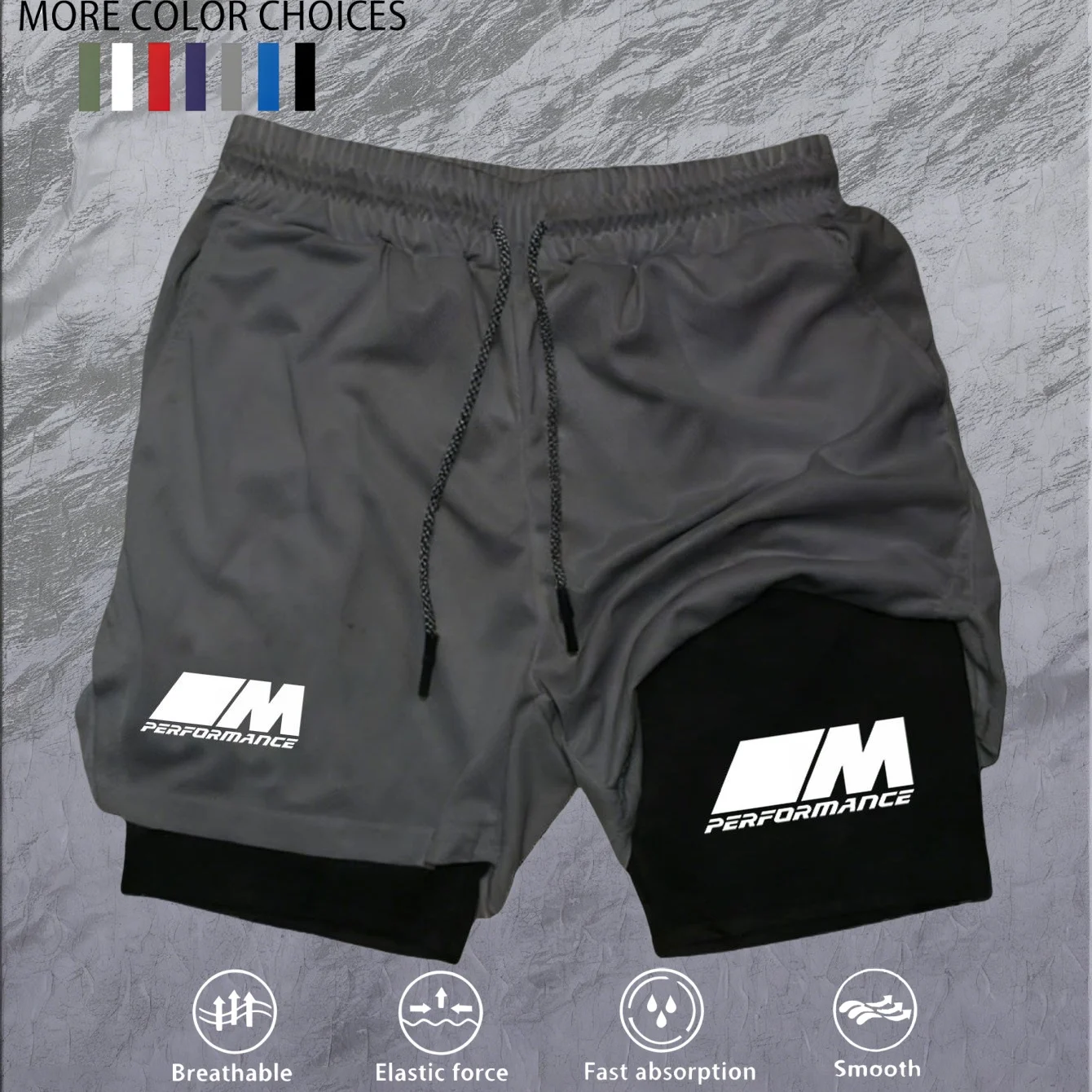 2026New Men's Fitness Training Shorts Summer 2 In 1 Quick Dry Gym Beach Running Double-deck Shorts Outdoor Sportswear Men shorts