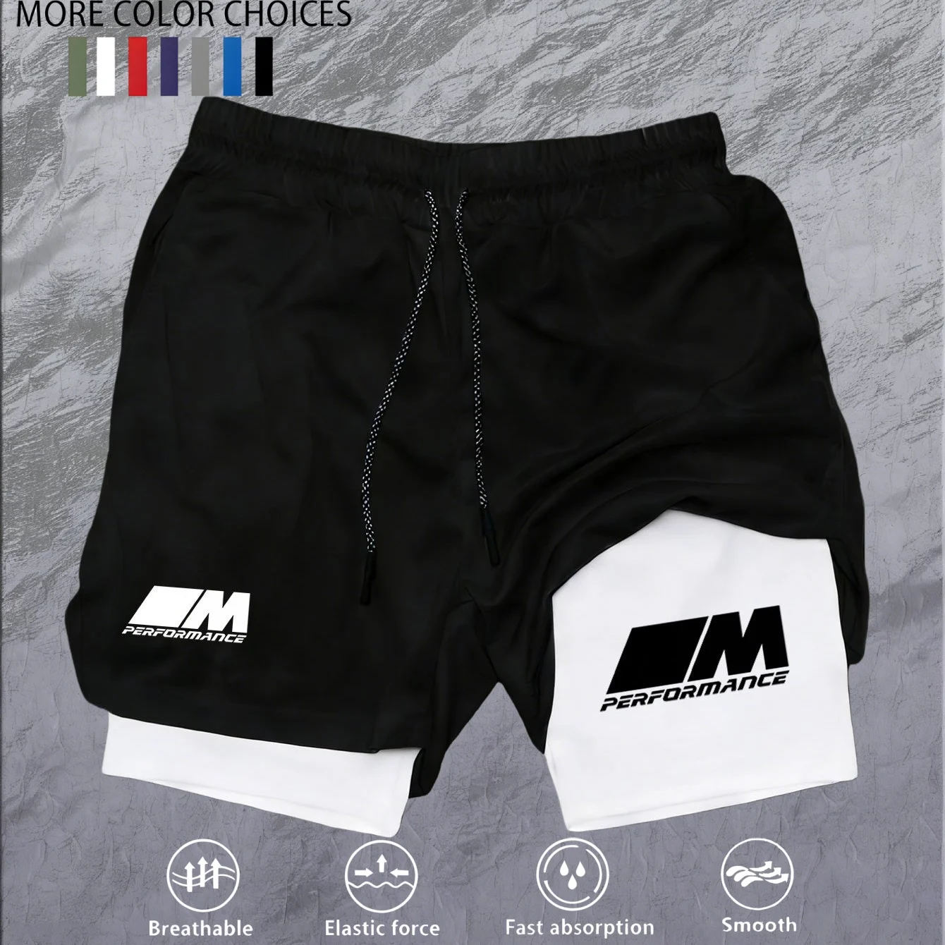 2026New Men's Fitness Training Shorts Summer 2 In 1 Quick Dry Gym Beach Running Double-deck Shorts Outdoor Sportswear Men shorts