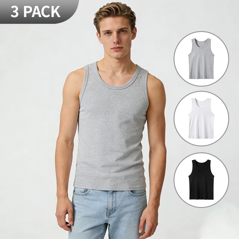1/3 Piece Men's Slim-Shouldered T-Shirt For All Seasons Youth Style Solid Color Sporty And Comfortable Suitable For Home Wear