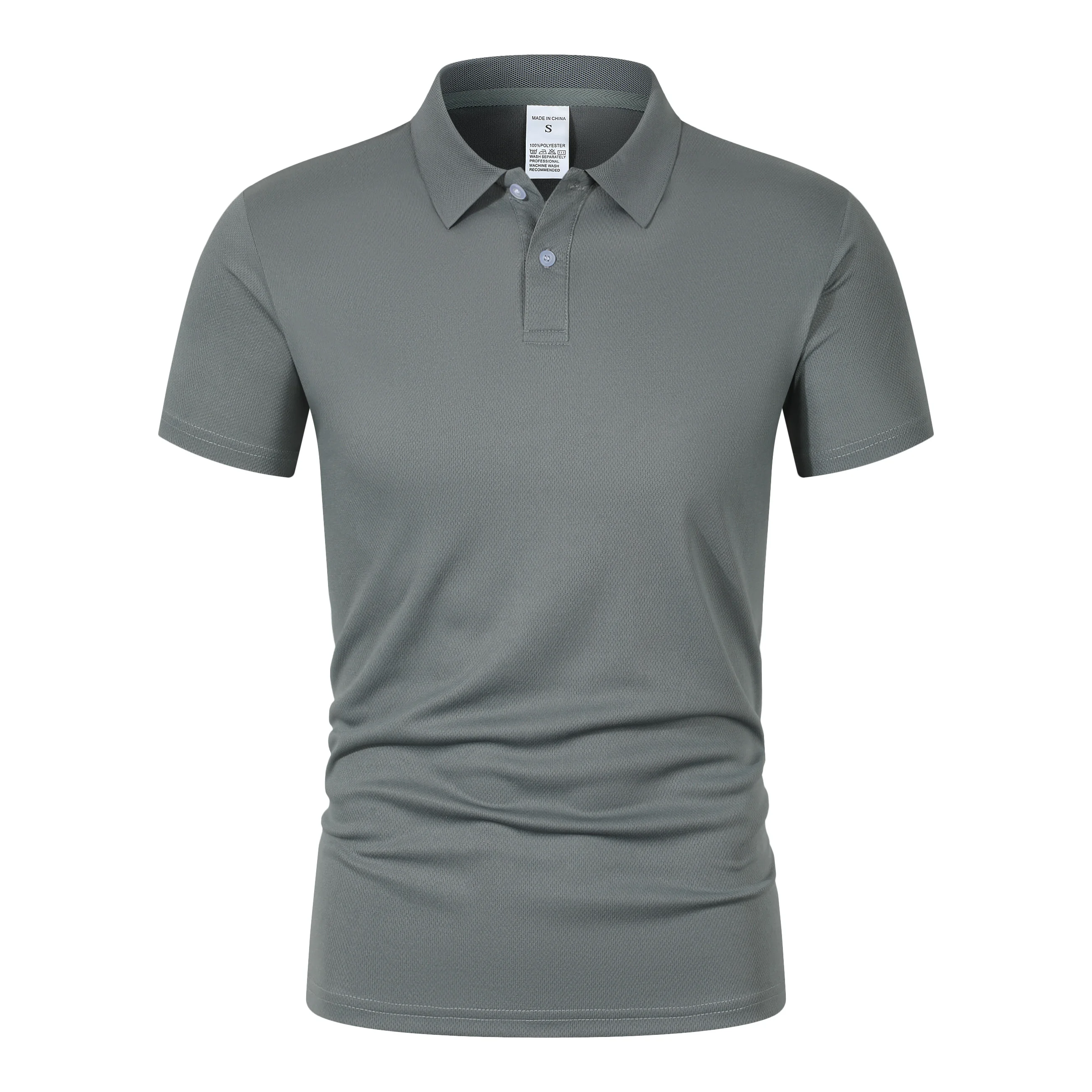 Solid color polo shirt ultra-light men's quick-drying breathable sweat-wicking shirt suitable for fitness gym and running