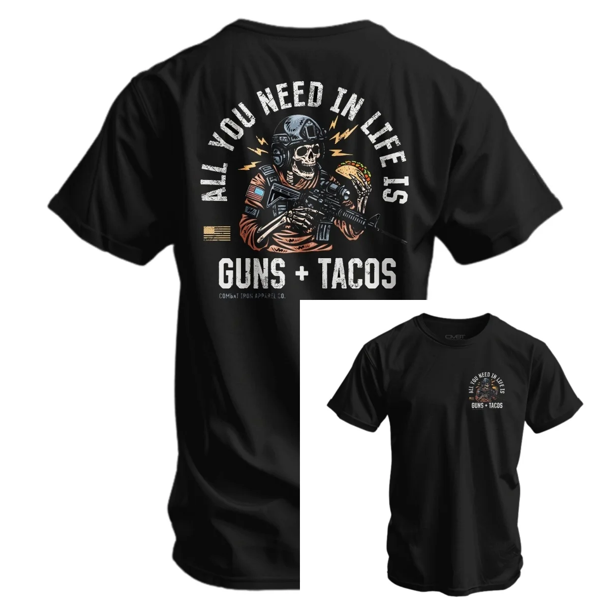 All You Need in Life Is Tacos Men's T-Shirt - Combat Iron Military T-shirt - Suitable for Sports Wear Pure Cotton