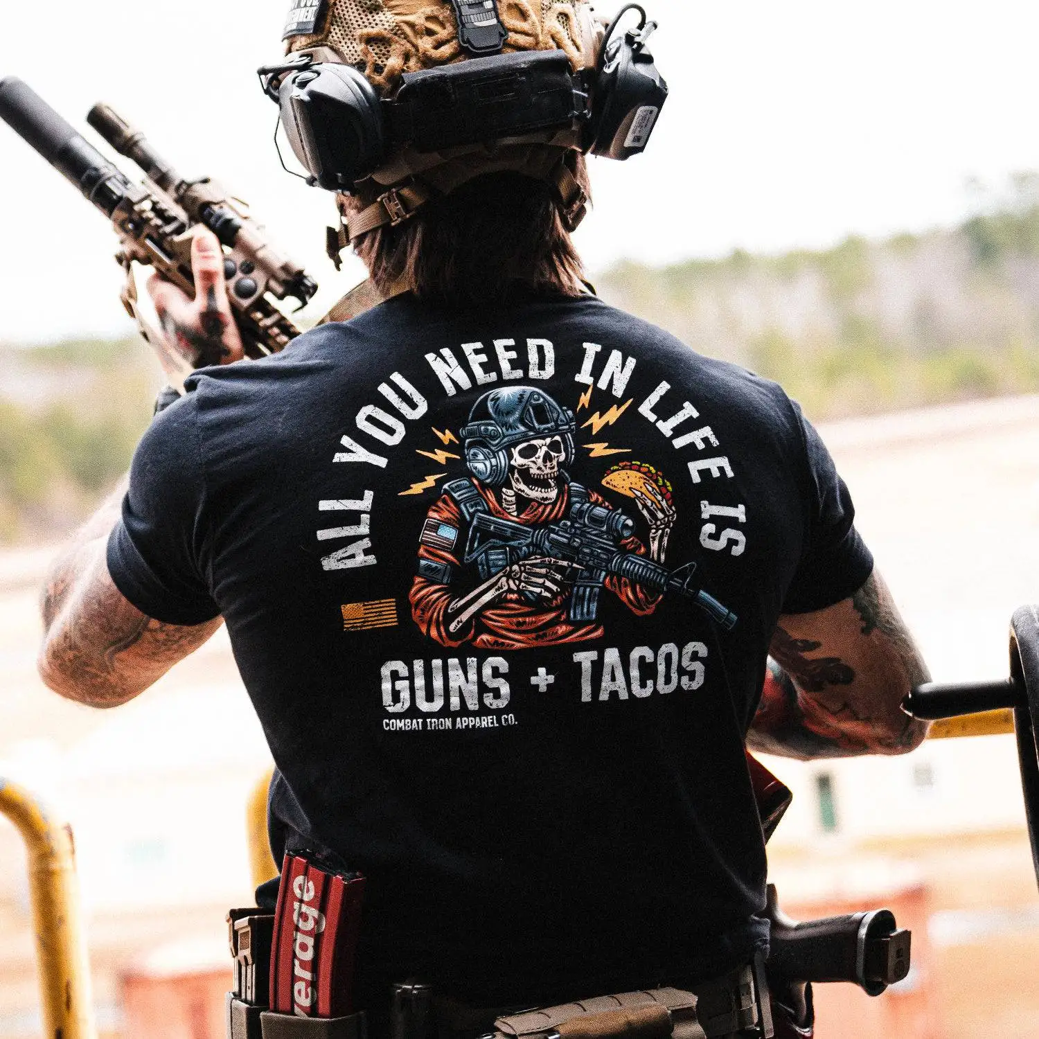 All You Need in Life Is Tacos Men's T-Shirt - Combat Iron Military T-shirt - Suitable for Sports Wear Pure Cotton