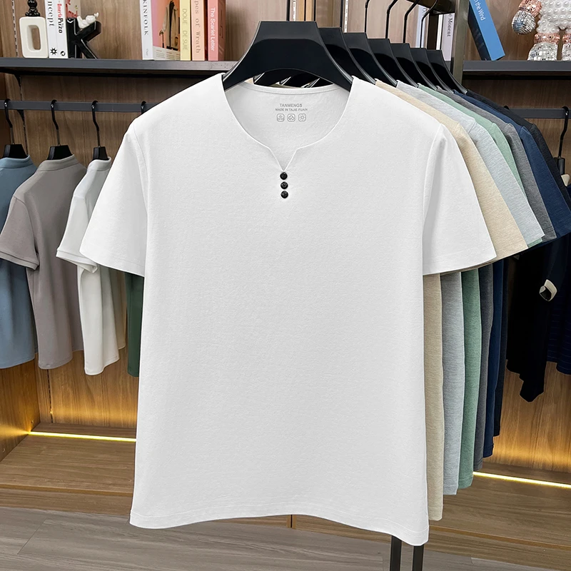 Mens Breathable Short Sleeve V Neck T Shirt Comfortable Fabric For All Day Comfort Casual Style And Everyday Wear
