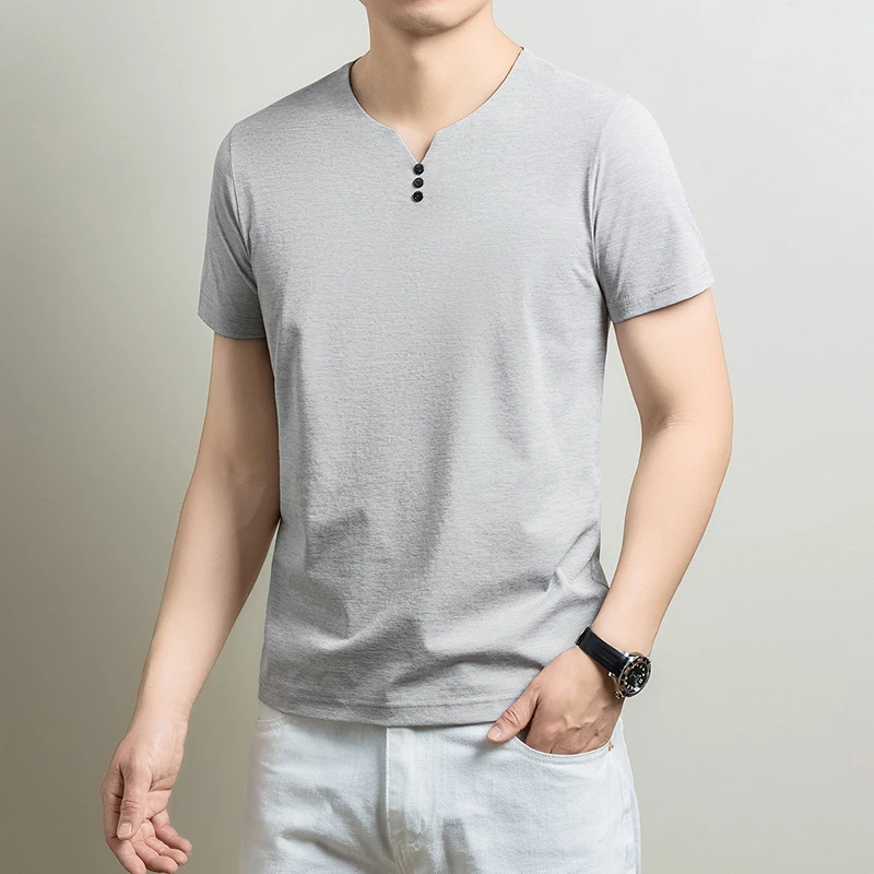 Mens Breathable Short Sleeve V Neck T Shirt Comfortable Fabric For All Day Comfort Casual Style And Everyday Wear