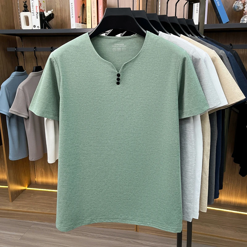 Mens Breathable Short Sleeve V Neck T Shirt Comfortable Fabric For All Day Comfort Casual Style And Everyday Wear