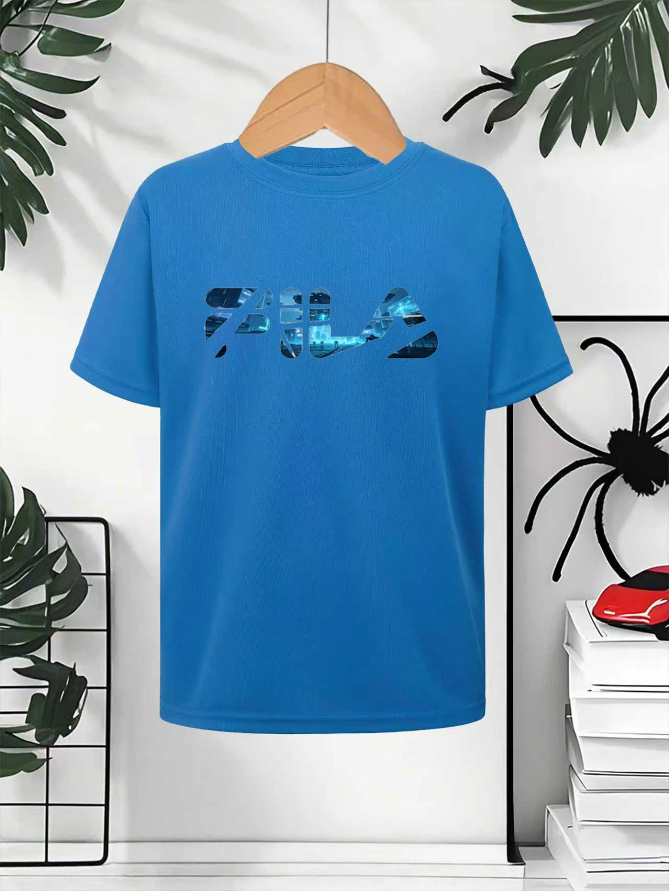 2D printed men's loose summer T-shirt, printed round neck casual tight T-shirt, short sleeved T-shirt