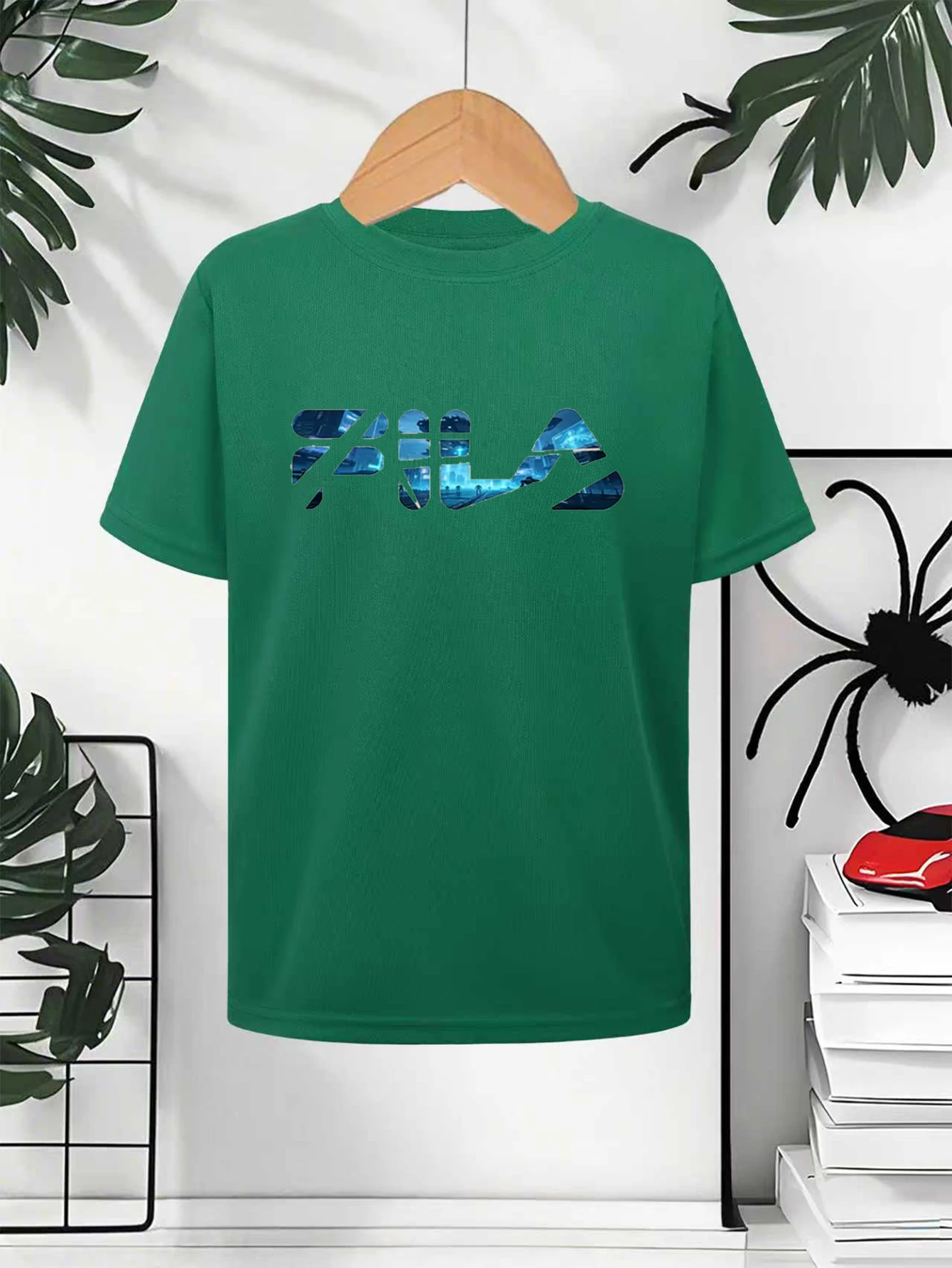 2D printed men's loose summer T-shirt, printed round neck casual tight T-shirt, short sleeved T-shirt