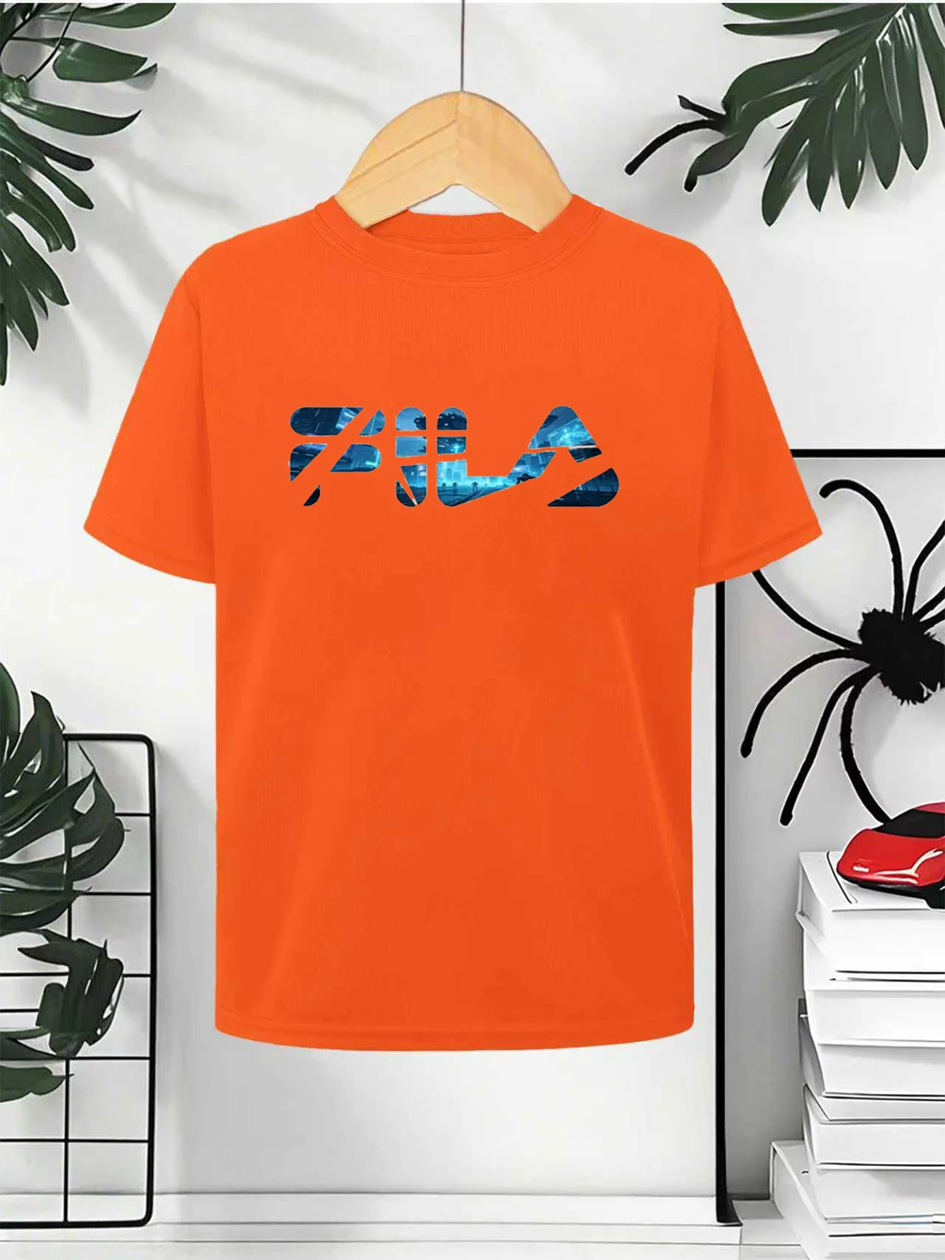 2D printed men's loose summer T-shirt, printed round neck casual tight T-shirt, short sleeved T-shirt