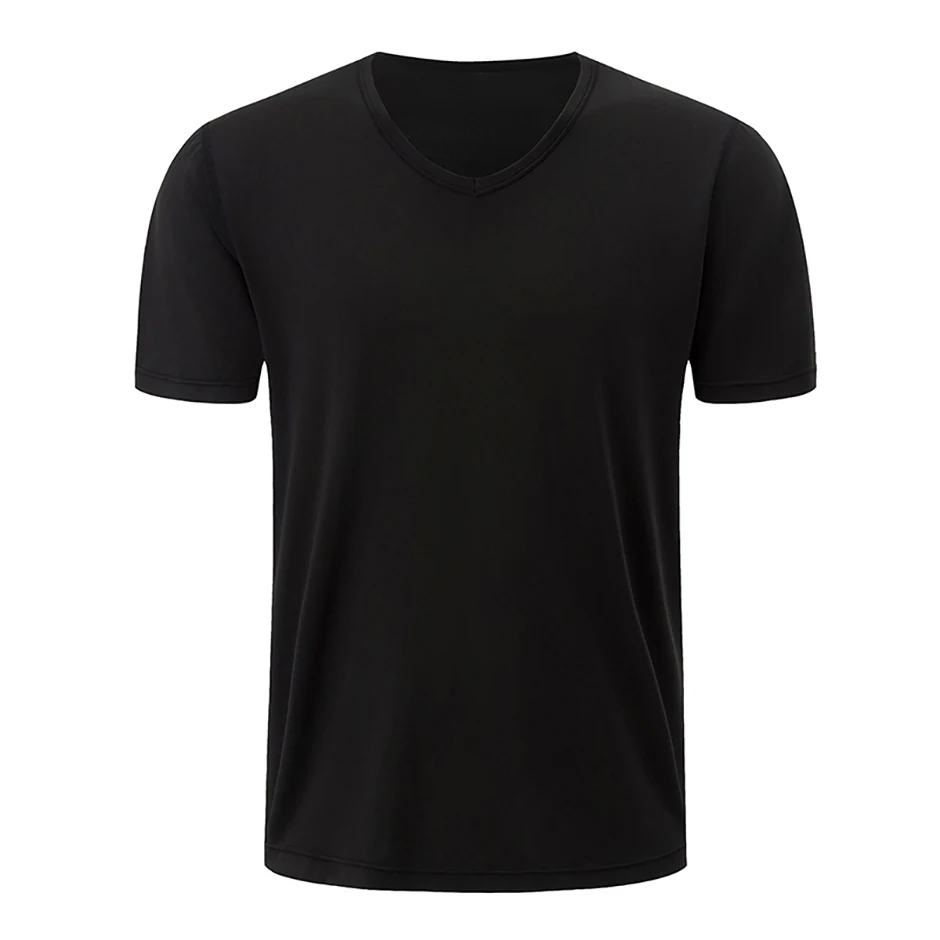 1/2/3 Piece Men's Solid Color Four Season Short Sleeved V-neck Sports And Comfortable Plus Size Youth Casual Base T-shirt