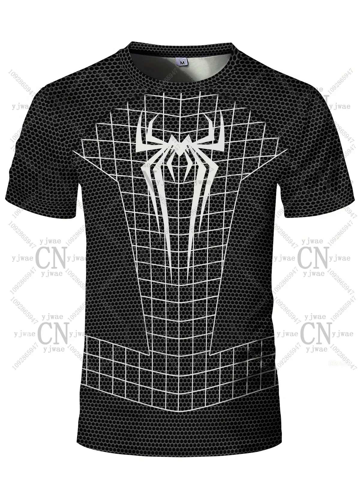 Spider Graphic Printed Short Sleeved Outdoor Fitness Training Top Round Neck Quick Drying Sports Tee Summer Men'S T-Shirt