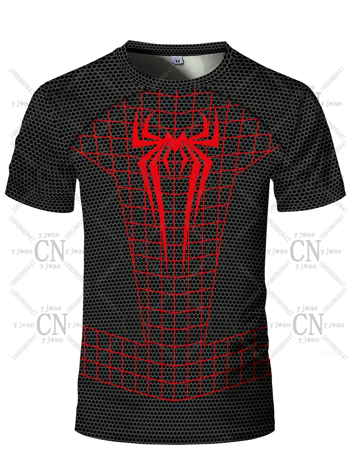 Spider Graphic Printed Short Sleeved Outdoor Fitness Training Top Round Neck Quick Drying Sports Tee Summer Men'S T-Shirt