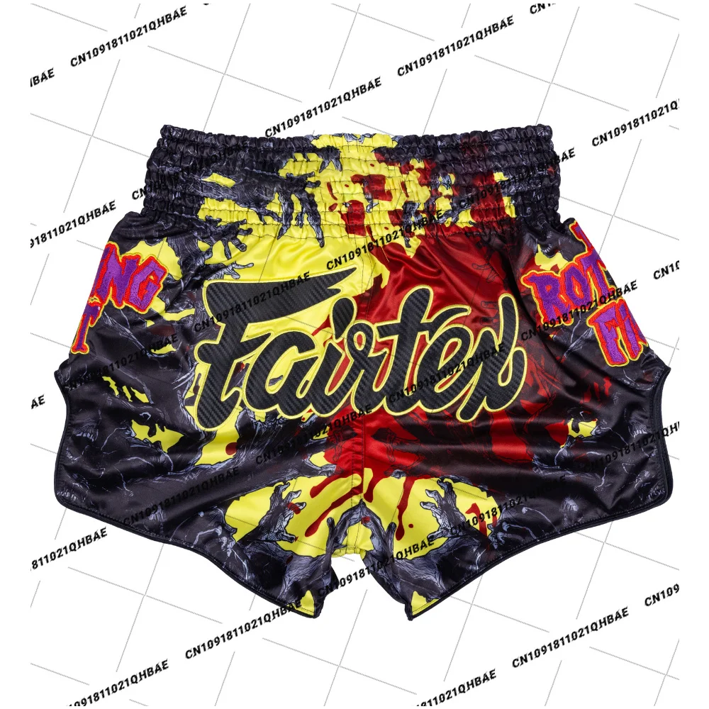 New Fairtex Muay Thai Shorts - Rotting Fist Men MMA Sports Oversized Speed Drying Gym Octagonal Cage Training Shorts