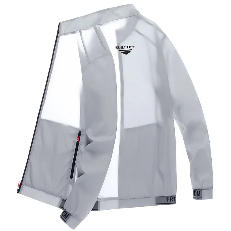 Men's sun protection clothes for summer ultra-thin breathable ice silk trendy fashion UV resistant air conditioning jacket jacke