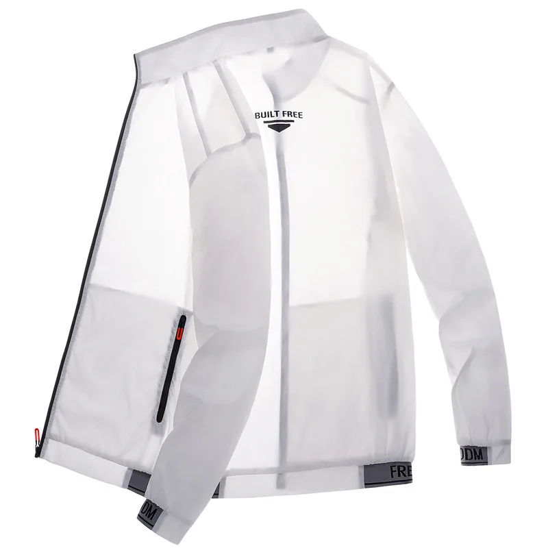 Men's sun protection clothes for summer ultra-thin breathable ice silk trendy fashion UV resistant air conditioning jacket jacke