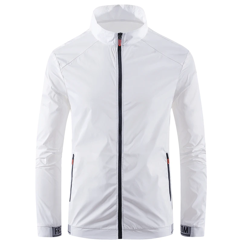 Men's sun protection clothes for summer ultra-thin breathable ice silk trendy fashion UV resistant air conditioning jacket jacke