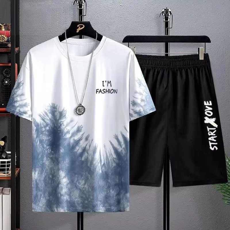 Summer Quick Drying Men's Sets Fashion Tracksuits Casual Breathable Short Sleeve 3D Printed Sports T-shirt+Shorts Basketball Set