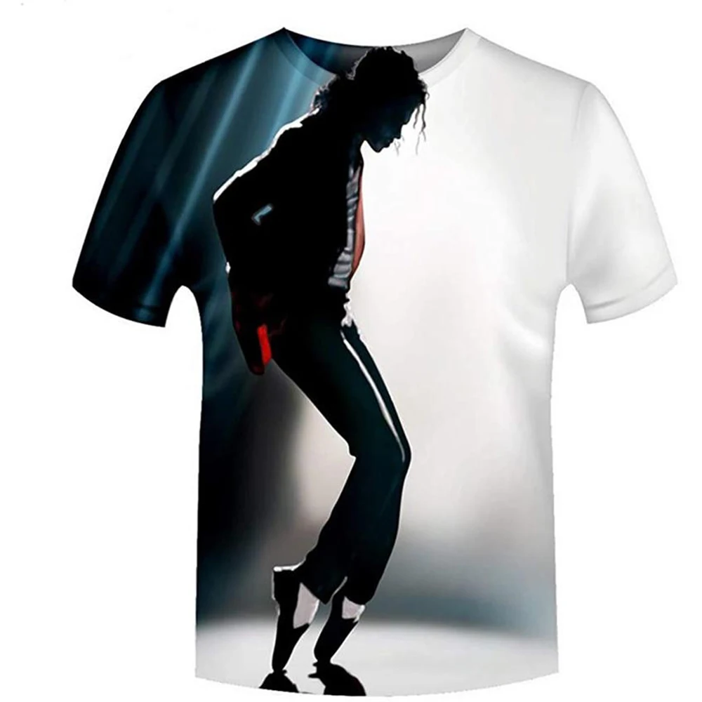 Summer fashion Michael Jackson hip-hop singer retro cool casual men Harajuku streetwear short sleeved