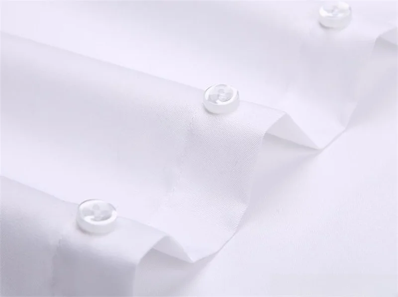 New Men Formal Shirt Long Sleeve Office Solid Color Anti-Wrinkle Fashion Business Pocket White Blue Social Pocket Shirts 6XL 7XL
