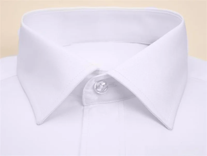 New Men Formal Shirt Long Sleeve Office Solid Color Anti-Wrinkle Fashion Business Pocket White Blue Social Pocket Shirts 6XL 7XL