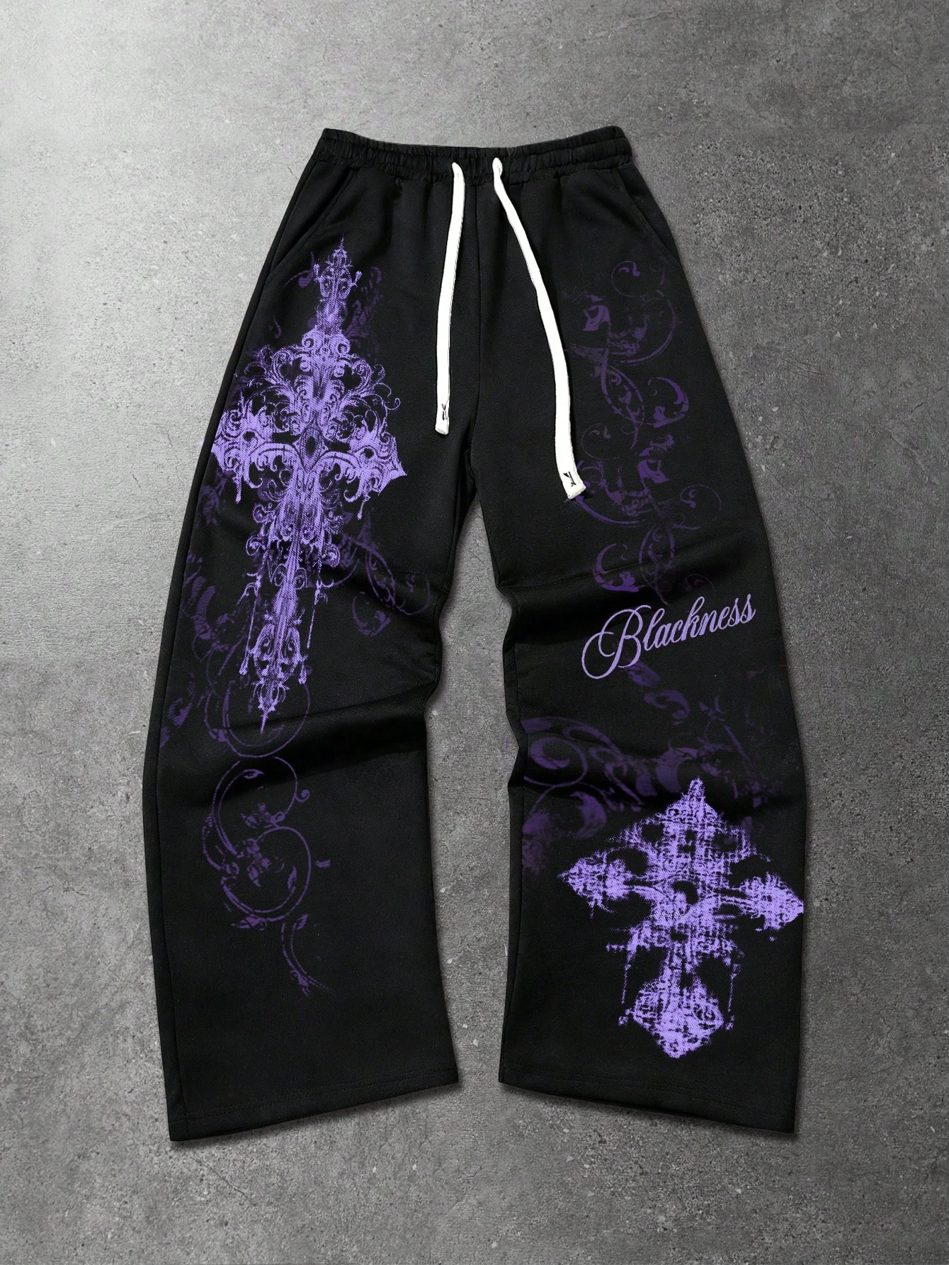 Summer Hot Sale Y2K Letter Flame Star Print Wide Leg Sweatpants Unisex Drawstring Loose Hip Hop Streetwear Casual Long Trousers