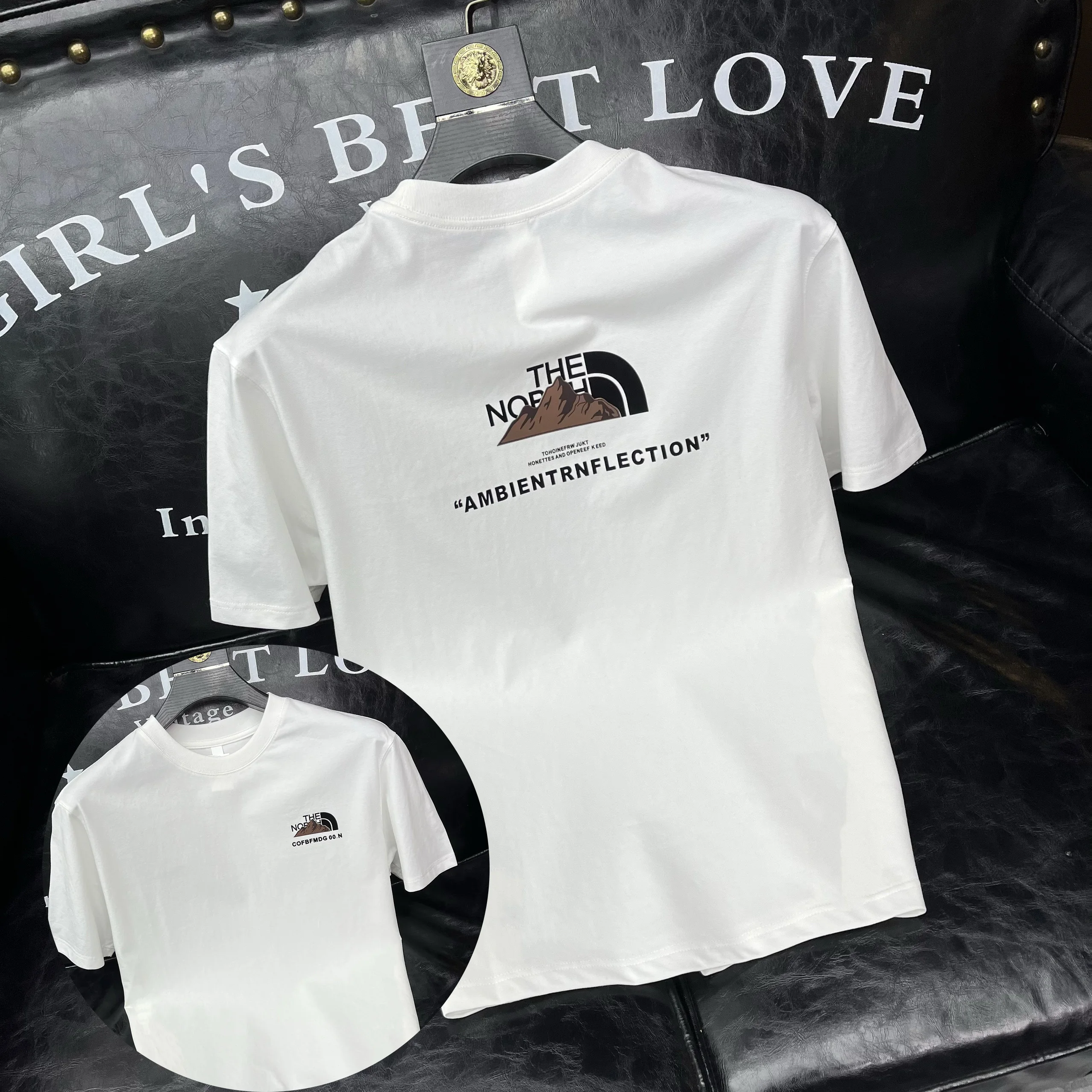 new style 100% cotton Men's High-end Printed Short-sleeved T-shirt Fashion Brand New Summer Round Neck Men's T-shirt