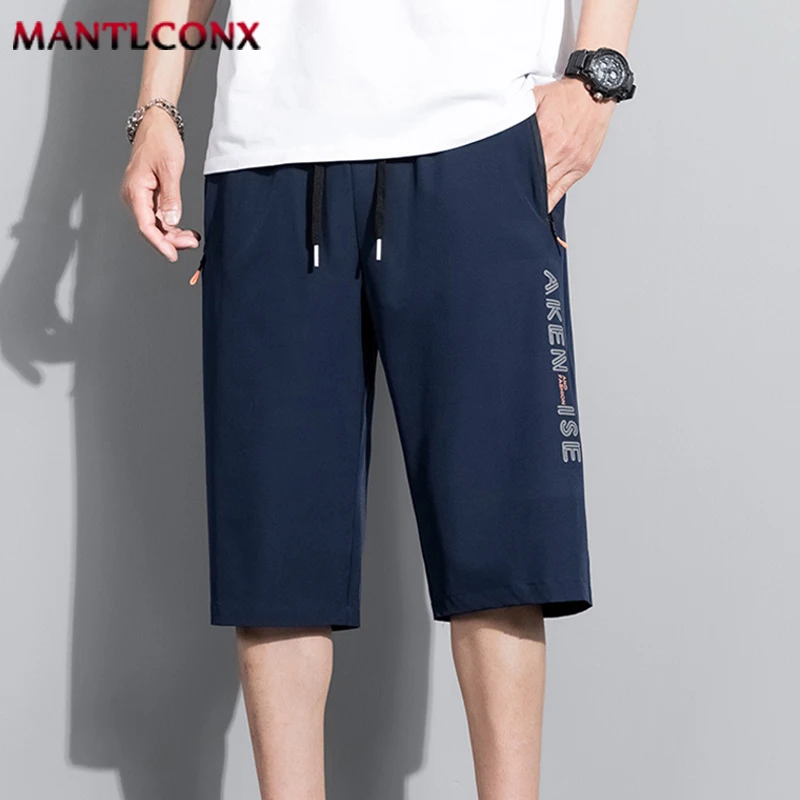 Fashion Sports Shorts Men New Comfortable Elastic Waist Shorts Male Breathable Quick Dry Men's Short Pants Men Bottom Black XXXL