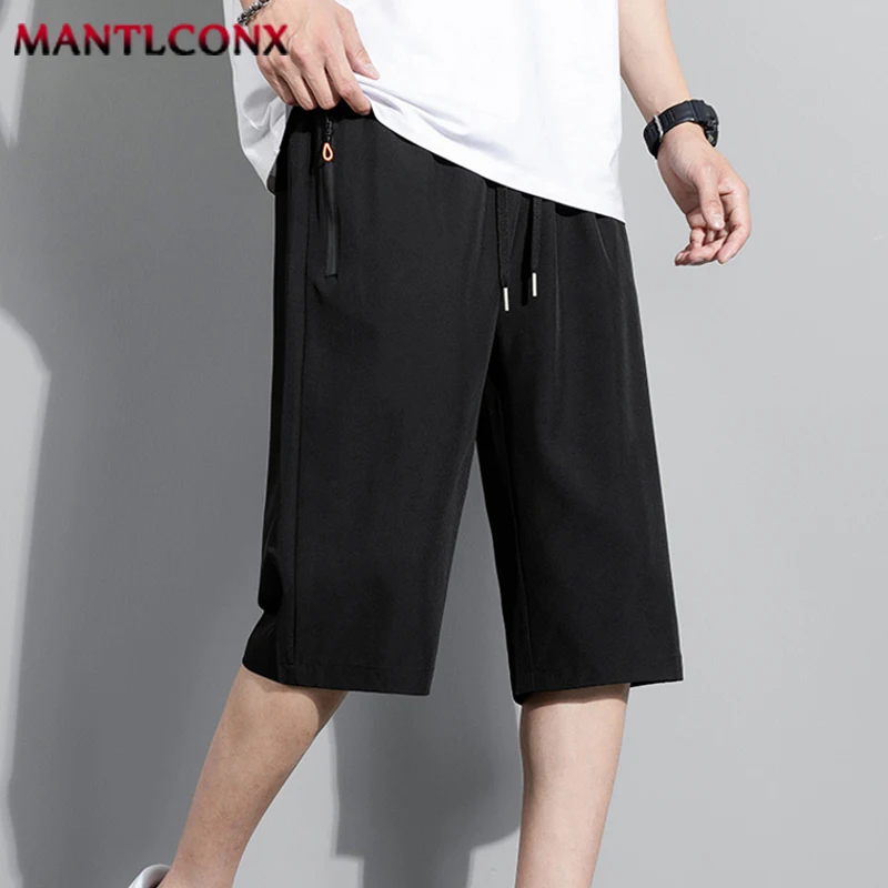 Fashion Sports Shorts Men New Comfortable Elastic Waist Shorts Male Breathable Quick Dry Men's Short Pants Men Bottom Black XXXL